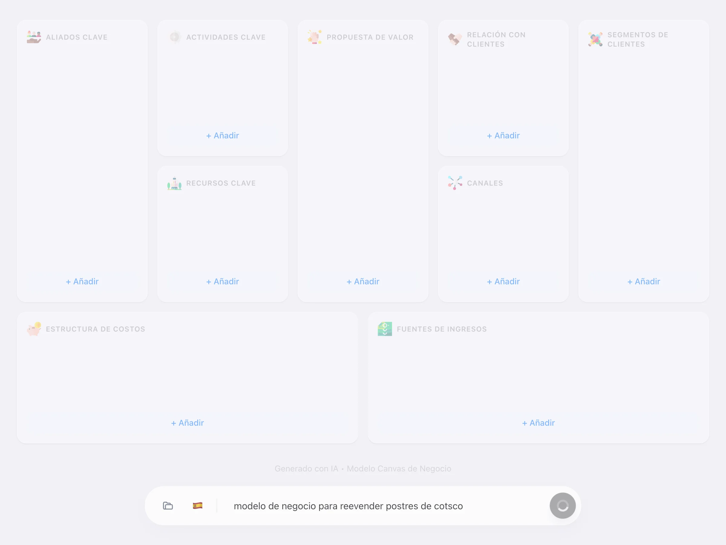 Generador de Business Model Canvas con IA | Canvas AI screenshot 1