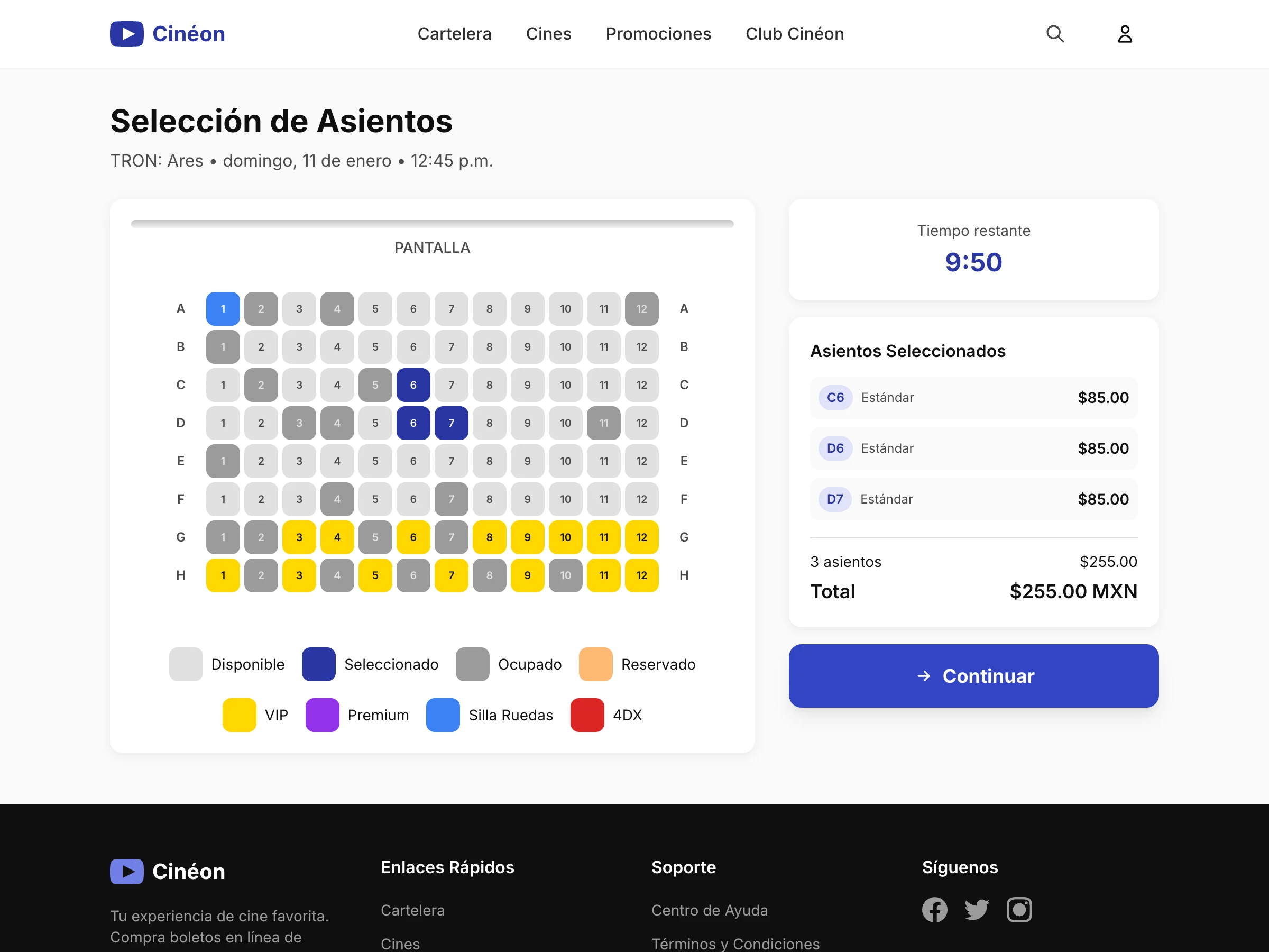 Sistema de Compra de Boletos de Cine Online | CineON screenshot 5