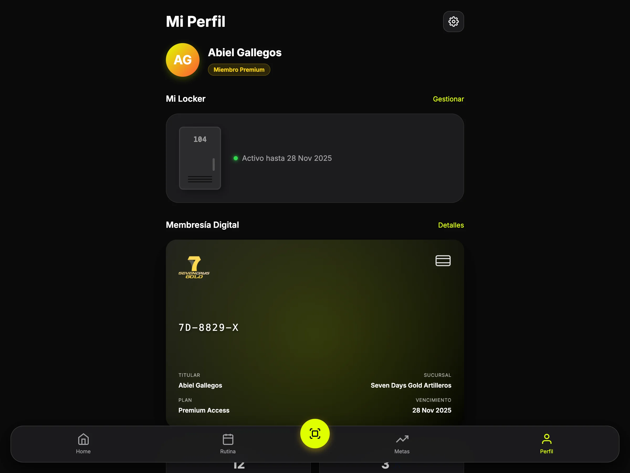 App para Gimnasio con Membresías y Rutinas | Seven Days screenshot 3